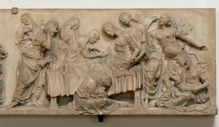 Relieve que muestra la muerte de Francesca Tornabuoni