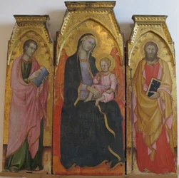 madonna con niño entre santos