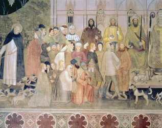 La Iglesia Militante y Triunfante (detalle), de la Capilla Española, c.1369