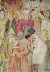 La Iglesia Militante y Triunfante, en la Capilla Española, (detalle) del lado derecho, c.1369