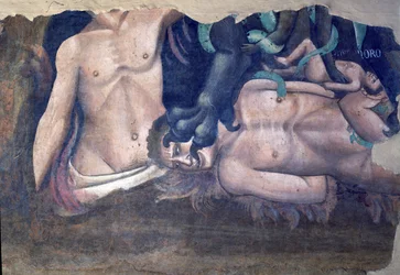 El Triunfo de la Muerte, detalle de la tormenta de los condenados (detalle)