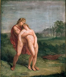 Apolo y Jacinto (Hyacinthe) Fresco de Andrea Appiani (1754-1817) Dim. 116x100 cm Milán, Pinacoteca de Brera