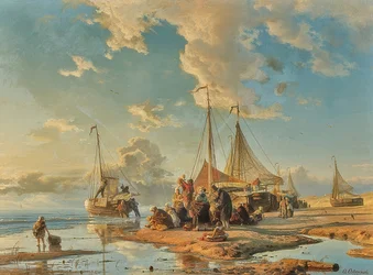 Pescadores holandeses después de la captura. 1853