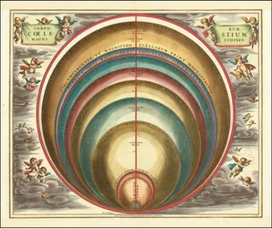 Mapa celeste de 1660 que muestra la magnitud de varios cuerpos celestes y estrellas