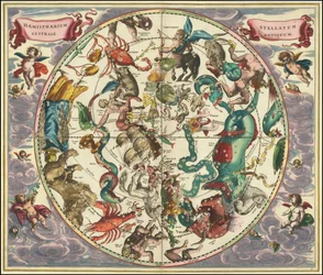 Mapa celeste del Cielo Austral de 1661 por Andreas Cellarius