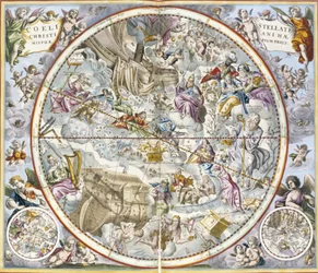 Mapa de las Constelaciones Cristianas según Julius Schiller, del Atlas Celestial, o La Armonía del Universo