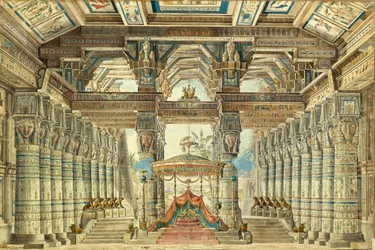 Diseño de escenario para el ballet César en Egipto de G. Haendel, 1834