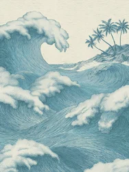 Olas tropicales rompiendo