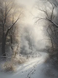 Un encantador sendero nevado