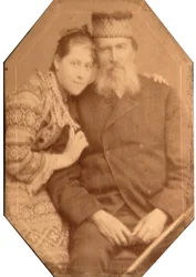 Retrato del poeta Yakov Petrovich Polonsky (1820-1898) con su hija Natalia