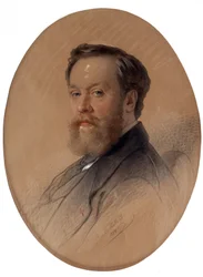 ""Retrato del mariscal de la nobleza V Y Tulinov"" (Retrato del mariscal de la nobleza V.Y. Tulinov) Dibujo al pastel de Andrei Belloli (1820-1881) 1868 Museo de Bellas Artes Ivan Kramskoy (o Kramskoi) en Voronezh (Voronezh) , Rusia.