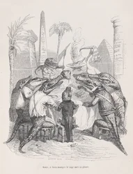 Amigos, el sabio coloca su gloria en comer bien de Escenas de la vida privada..., ca. 1837-47