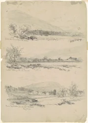 Montañas Catskill, Round-Top en la distancia; Catskills mirando al norte desde Palenville; y Round Top, Catskills, desde el camino a Bracketts [verso]