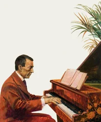 Rachmaninoff tocando el piano