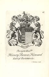 Escudo de armas y cresta del honorable Henry Bowes Howard