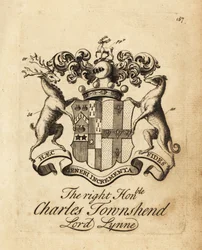 Escudo de armas del Muy Honorable Charles Townshend, Lord Lynne, 3º Vizconde Townshend