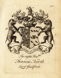 Escudo de armas del Muy Honorable Francis North, Lord Guilford, 2º Barón Guilford