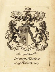 Escudo de armas del Muy Honorable Henry Herbert, Lord Herbert de Cherbury, Barón Herbert de Cherbury (o Chirbury)