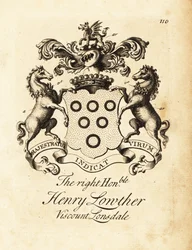 Escudo de armas del Muy Honorable Henry Lowther, 3er Vizconde Lonsdale (1694-1751)