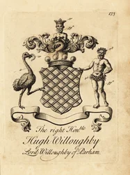 Escudo de armas del Muy Honorable Hugh Willoughby, Lord Willoughby de Parham