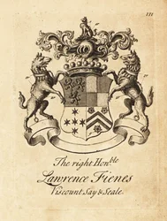 Escudo de armas del Muy Honorable Lawrence Fienes, 5º Vizconde Saye y Sele (1690-1742)