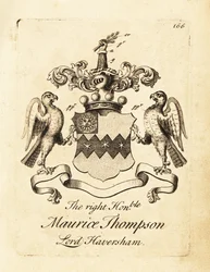 Escudo de armas del Muy Honorable Maurice Thompson, Lord Haversham, 2º Barón Haversham