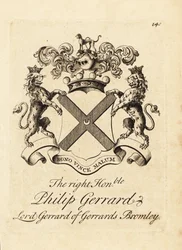 Escudo de armas del Muy Honorable Philip Gerrard, Lord Gerrard de Gerrards Bromley, 7º Barón Gerard
