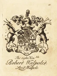Escudo de armas del Muy Honorable Robert Walpole, Lord Walpole, 2º Conde de Orford