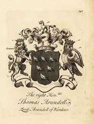Escudo de armas del Muy Honorable Thomas Arundell, Lord Arundell de Wardour, 7º Barón Arundell de Wardour