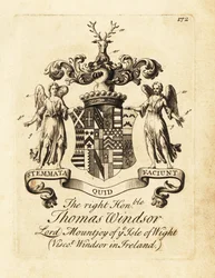 Escudo de armas del Muy Honorable Thomas Windsor, Lord Mountjoy de la Isla de Wight