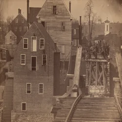 Extremo del puente después del ataque de Burnside, Fredericksburg, Virginia