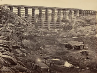 Lámina 8. Puente de Dale Creek, desde arriba,1869 (foto)