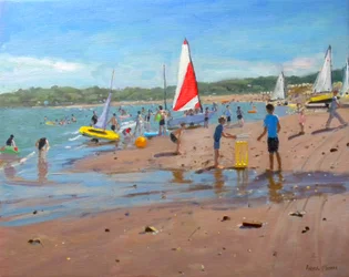 Cricket y vela roja y blanca, Abersoch