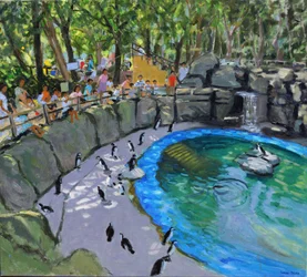 Piscina de pingüinos, Zoológico de Madrid, 2015