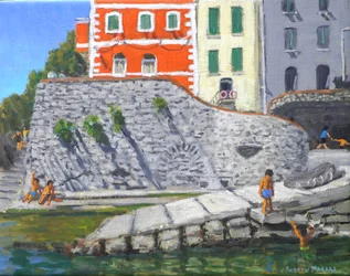 Portafino, Italia (óleo sobre lienzo)