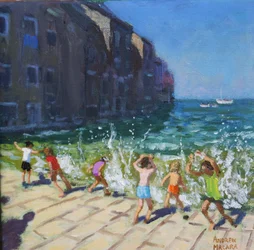 Frente al mar, Rovinj, Croacia