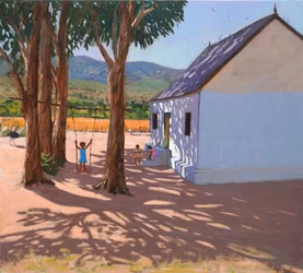 El columpio, Klein (pequeño) Karoo, Sudáfrica, 2000 (óleo sobre lienzo)