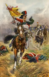 Una carrera por la bandera (grabado)