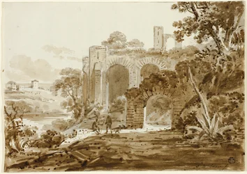 Paisaje con ruinas romanas