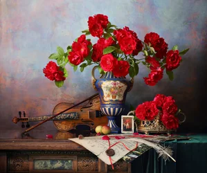 Rosas clásicas y violín