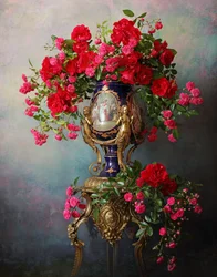 Rosas elegantes y ornamentadas