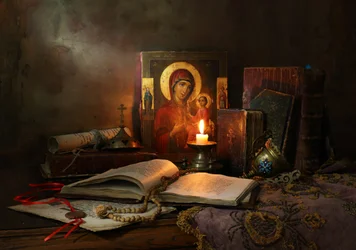 Madonna y la luz de las velas