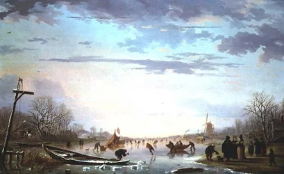 Escena de canal holandés