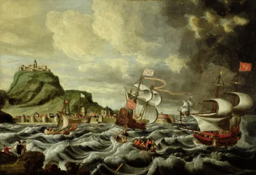 Escena de un puerto, posiblemente Génova