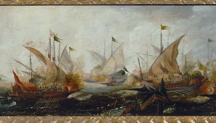 Batalla naval (óleo sobre lienzo)