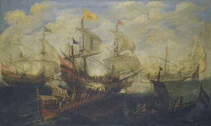 La Batalla de Lepanto el 7 de octubre de 1571