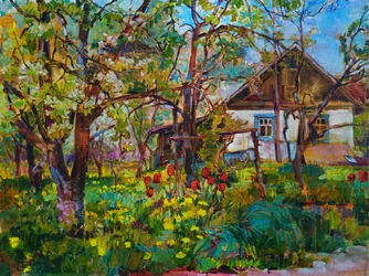 Casa de campo en flor