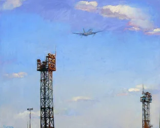 Avión de combate sobre las Torres