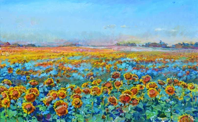 Campo dorado de girasoles