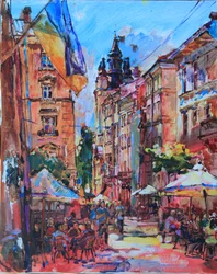 Una animada calle ucraniana